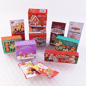 Miniature Gingerbread Food Box Template: 10 Styles (Digital File)