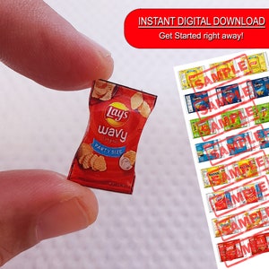 Miniature Chips Package 33 Mini Multipack Groceries PRINTABLE File DOWNLOAD Digital File ,Digital Prints ,DIGITAL Download