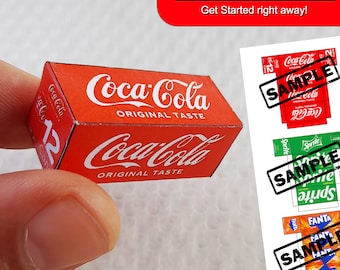 Mini-Lebensmittelgeschäft Cola & Soda Drink Box Vorlage Druckbare Dateien, DIGITAL Download