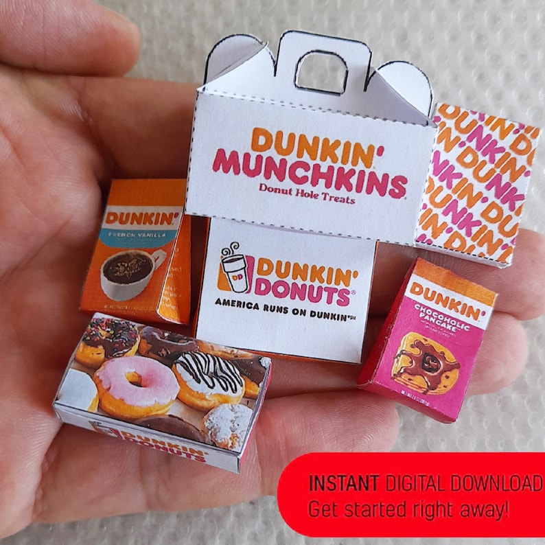Miniature Food Donut Set Template PRINTABLE MINI FOOD Box Digital File ...