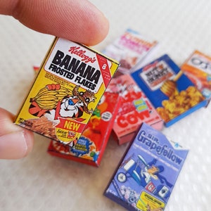 8 Style Miniature Vintage Cereal & Snack Foods  PRINTABLE File DOWNLOAD Digital File ,Digital Prints ,DIGITAL Download