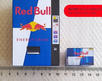 ミニチュア版レッドブル自動販売機＆ドリンクボックステンプレート