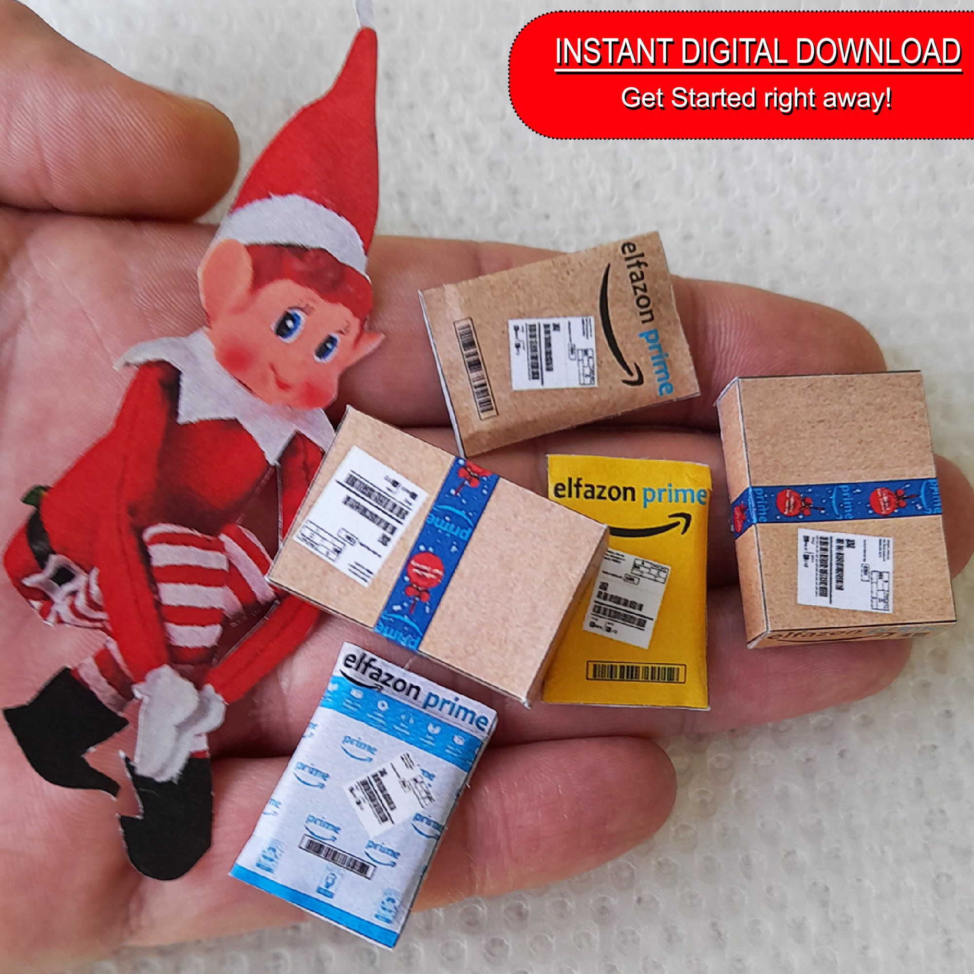 Mini Elfazon Prime Boxes: 6 Style Paper Package Set (printable Digital ...