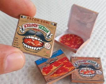 Mini Pizza Box > 4 Style Miniature Pizza Set Digital Download Printable Files