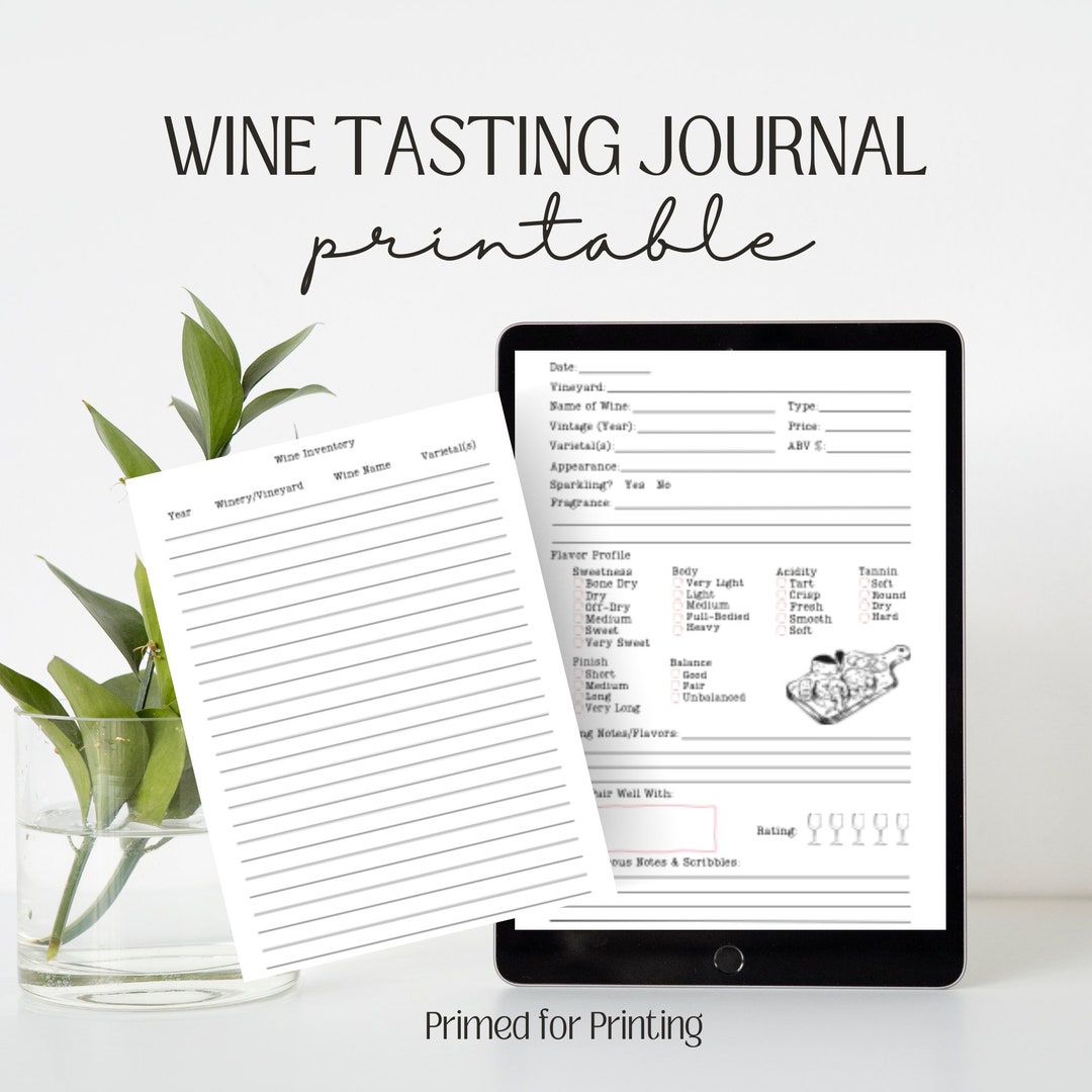 Wine Tasting Journal Etsy