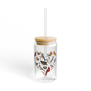 Copo com tampa de bambu The Nerdy Birder Heart Of Birds de 16 oz