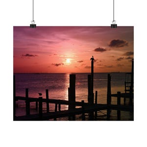 Szenisches Sonnenuntergangsmattes horizontales Poster - ruhige Wandkunst für Wohnkultur