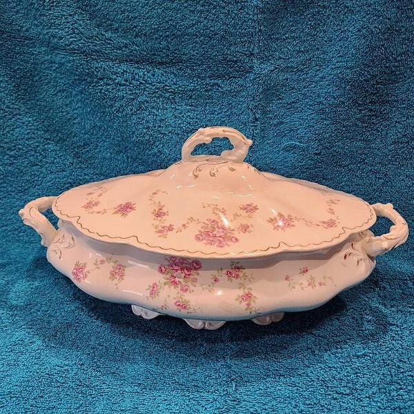 Johnson Bros England Ironstone China Covered Tureen-Antique Oval