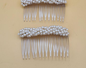 Vintage handgemachte Perlen Braut Haarkämme