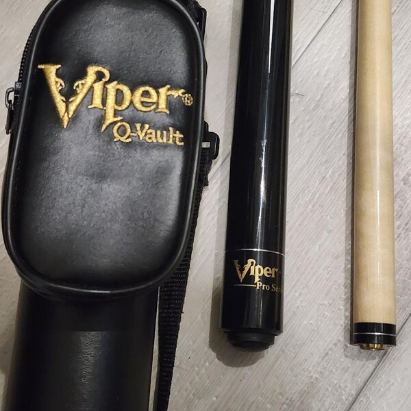 Viper Pro Series 58" 19oz Pool Cue Stick  w/Viper Q-Vault Case & Strap