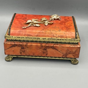 Vintage Blue Bird Confectionery Red Tin Gold Rose