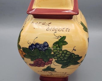 Nonni's Ceramic Biscotti Cookie Jar Handpainted