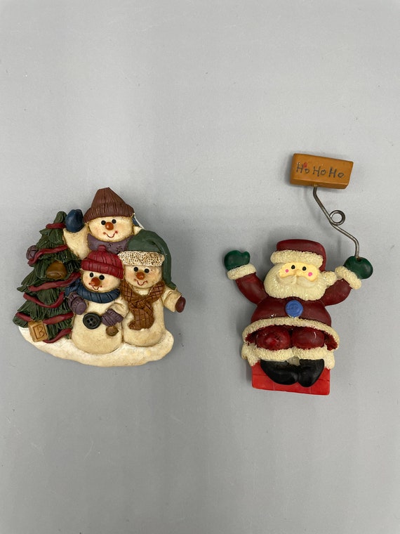 Christmas Santa Claus and Snowman Pins/Brooches