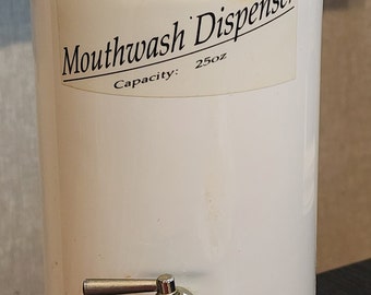 Porcelain Mouthwash Dispenser Capacity: 25 oz--Vintage