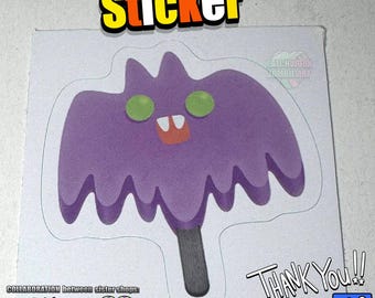 Sticker | Bat Popsicle Sticker | Kiss-Cut | Decals, Laptop Decals, Water Bottle, Halloween Party Favors, Trick-or-Treat