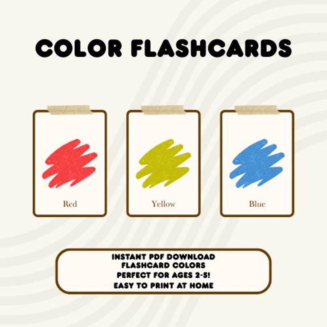Printable Color Flashcards for Toddlers | Montessori-inspired Digital ...