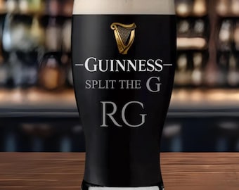 Personalised Guinness Pint Glass - Split the G