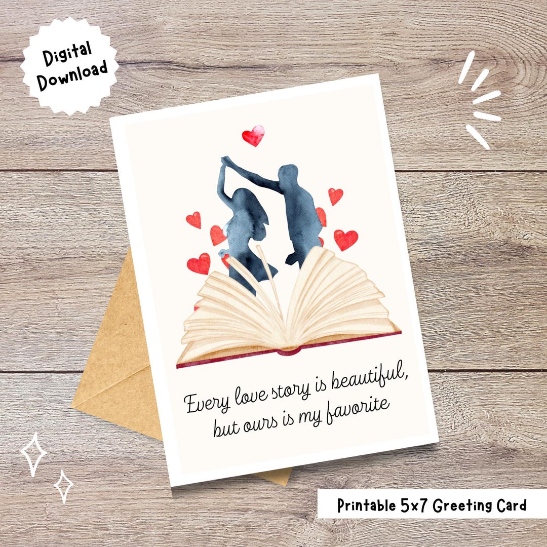 Ours is My Favorite Love Story Printable Card - Romantic Digital ...