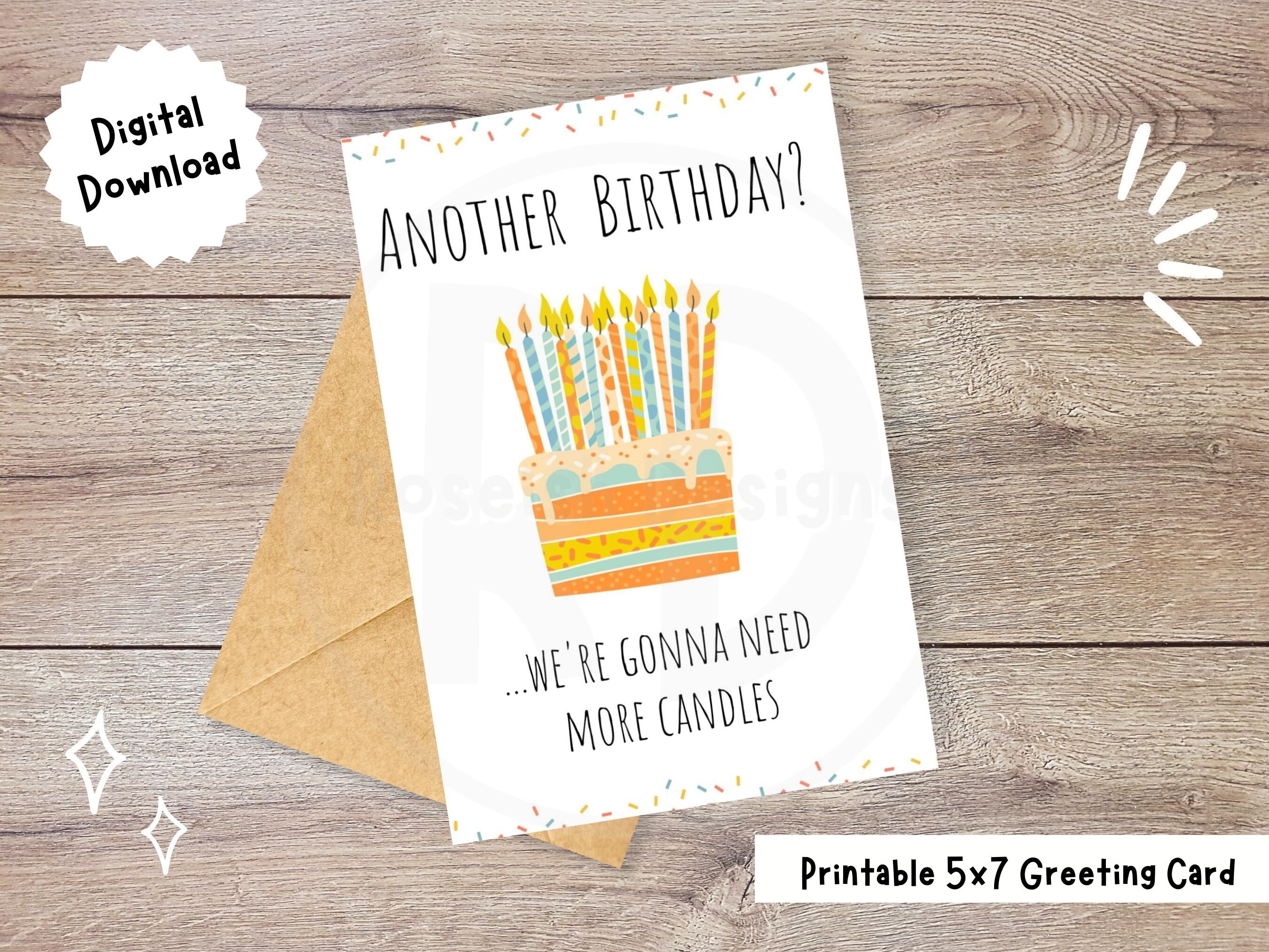 Printable Funny Birthday Card, Instant Download, Old Birthday Humor ...