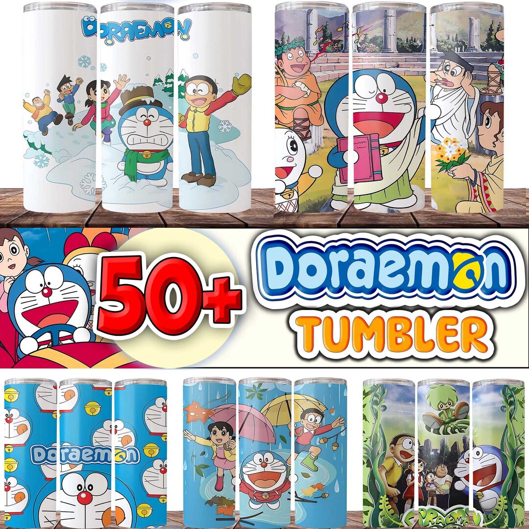 50 Doraemon Tumbler Bundle, Anime Tumbler 20oz Skinny Sublimation, Doraemon Bundle Digital