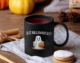 Halloween Black Coffee Mug Cute Halloween Ghost Mug Festive Halloween Coffee Mug Pumpkin Mug Ghost Mug Fall Coffee Mug Halloween Gifts