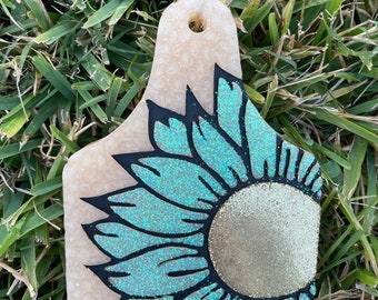 Cow Tag w/Sunflower Car Freshie