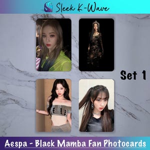 Aespa - Cartes photo K-pop personnalisées Black Mamba créées par des fans