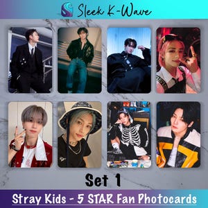 Stray Kids - 5 cartes photo K-pop personnalisées STAR faites par des fans