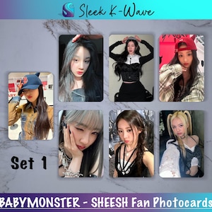 BABYMONSTER - Cartes photo K-pop SHEESH personnalisées faites par des fans