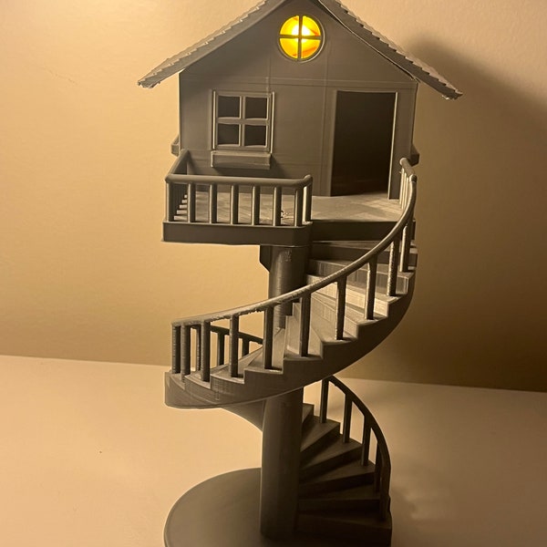 Elevated Luxury Hamster Villa - 3D Printed with Eco-Friendly PLA - Multi-Level Design with Spiral Staircase