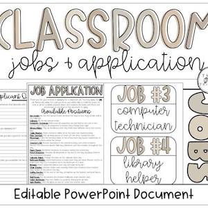 Classroom Jobs Display