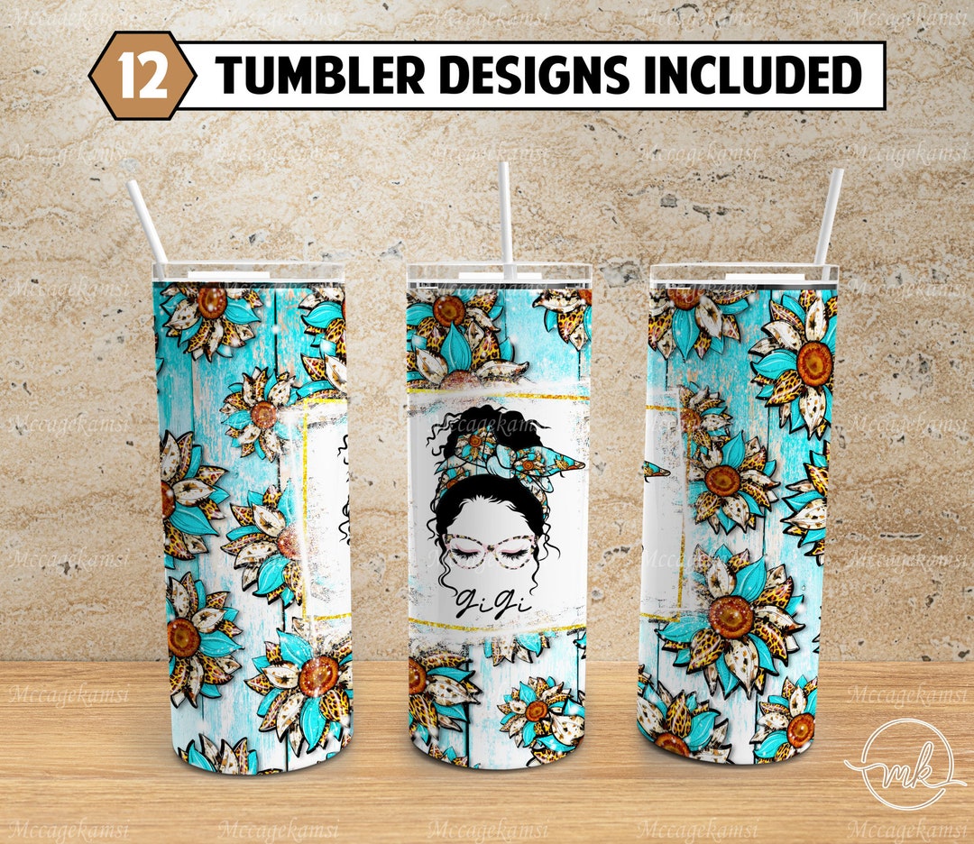 Gigi 20oz Tumbler en acier inoxydable avec paille. Floral Gigi Tumbler