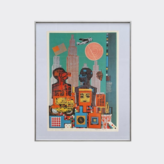 RUPA No.47 — Wittgenstein in New York | Eduardo Paolozzi | Framed Vintage Art Print | Color Litograph Reproduction