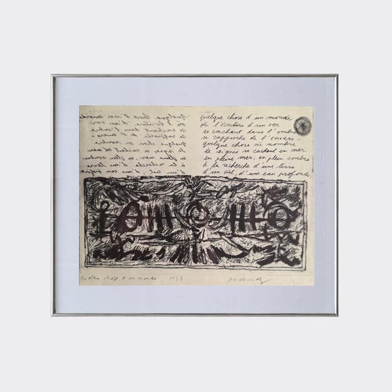 RUPA No.32 — Quelque chose d'un monde (Something of a World) | Pierre Alechinsky | Framed Vintage Art Print | Etching Reproduction