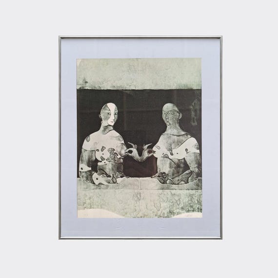 RUPA No.40 — Bosomfriends I | Paul Wunderlich | Framed Vintage Art Print | Color Litograph Reproduction