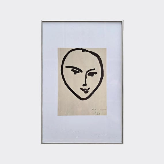 RUPA No.06 — Tête de Face | Henri Matisse | Vintage Art Book Plate, 1970s