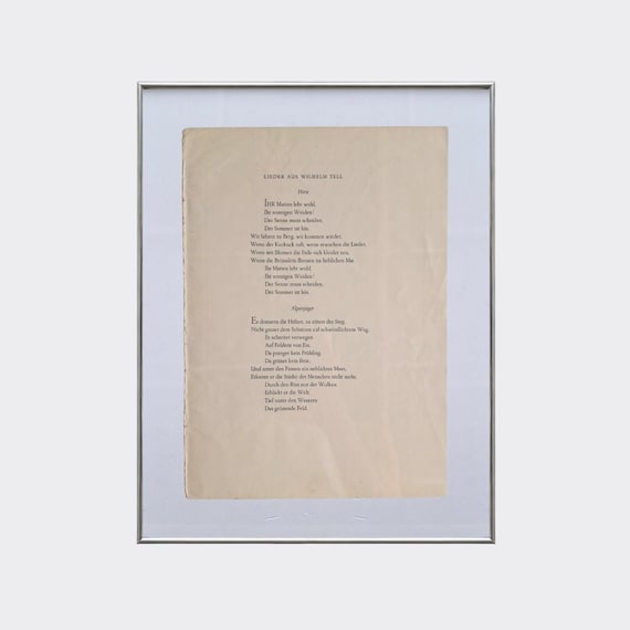 MANTRA No.08 — Lieder aus Wilhelm Tell | Friedrich Schiller | Framed Found Poem | Vintage German Literature