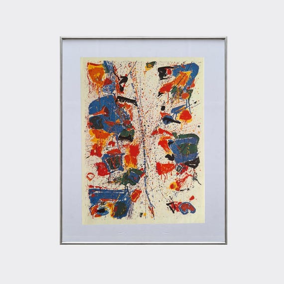 RUPA No.29 — The White Line | Sam Francis | Framed Vintage Art Print | Color Litograph Reproduction