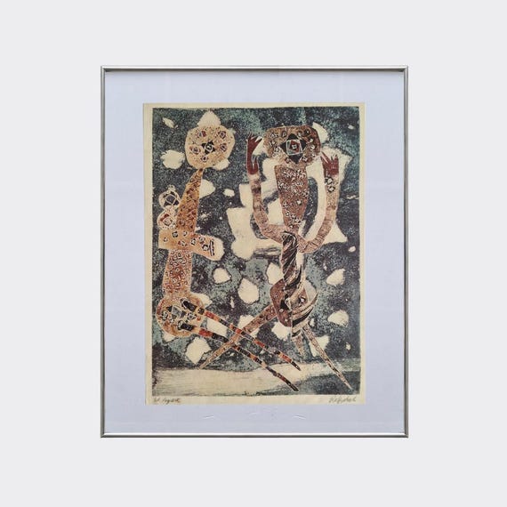 RUPA No.25 — Dance I | Rolf Nesch | Framed Vintage Art Print | Color Metal Print Reproduction