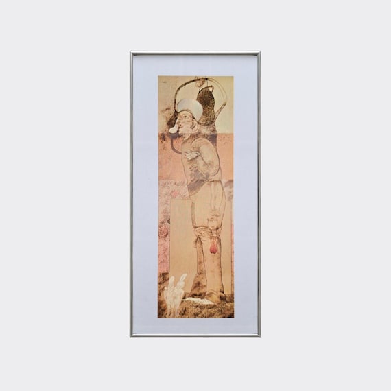 RUPA No.44 — The Giant (Cuevas Comedies) | José Luis Cuevas | Framed Vintage Art Print | Color Litograph Reproduction