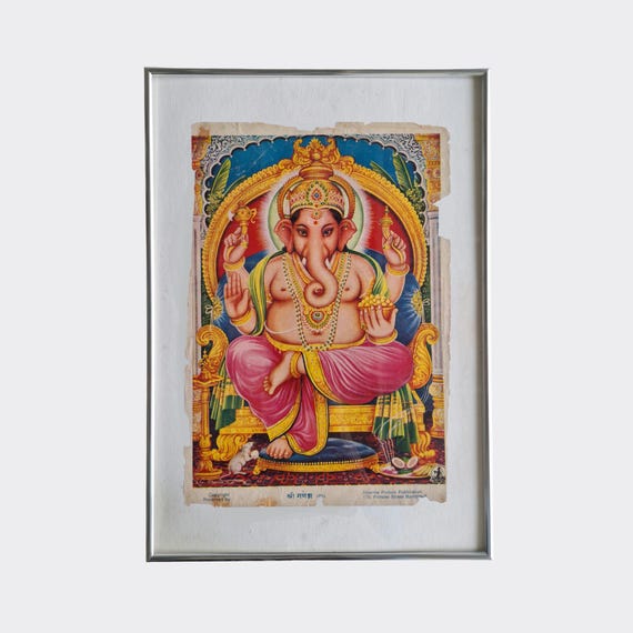 PUJA No.17 — Shri Ganesh (2) | Framed Devotional Print (c.1960s–1970s)