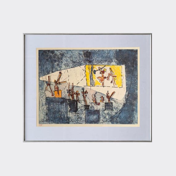RUPA No.26 — Le Cinéma | Roberto Matta | Framed Vintage Art Print | Color Etching Reproduction