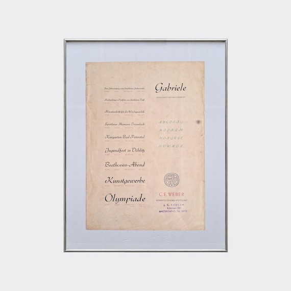 AKSARA No.10 — Gabriele | Vintage Typography Specimen | Graphic Design Ephemera (c.1940s)
