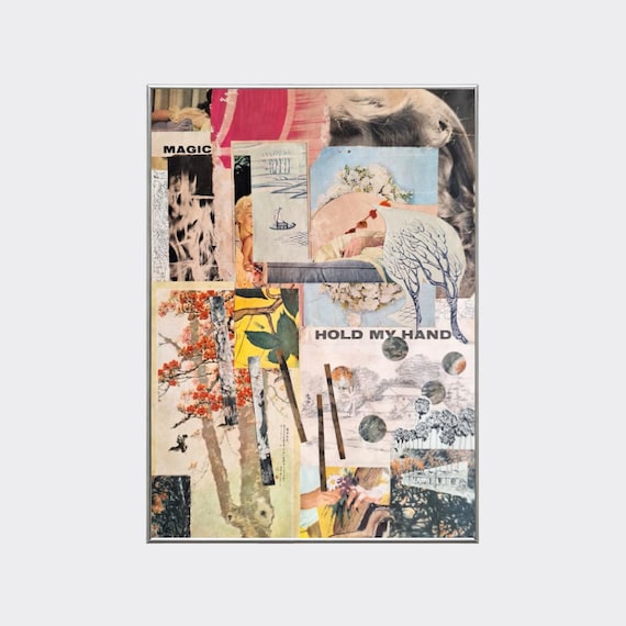 MANTRA No.12 — Hold My Hand | Framed Visual Assemblage | Original Collage Artwork | Vintage Ephemera