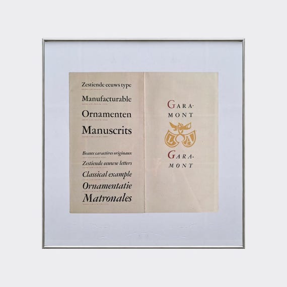AKSARA No.02 — Garamont | Vintage Typography Specimen | Graphic Design Ephemera (c.1940s)