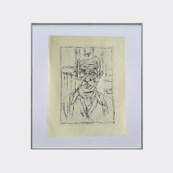 RUPA No.15 — Portrait of Michel Leiris | Alberto Giacometti | Vintage Art Print | Mid Century Reproduction