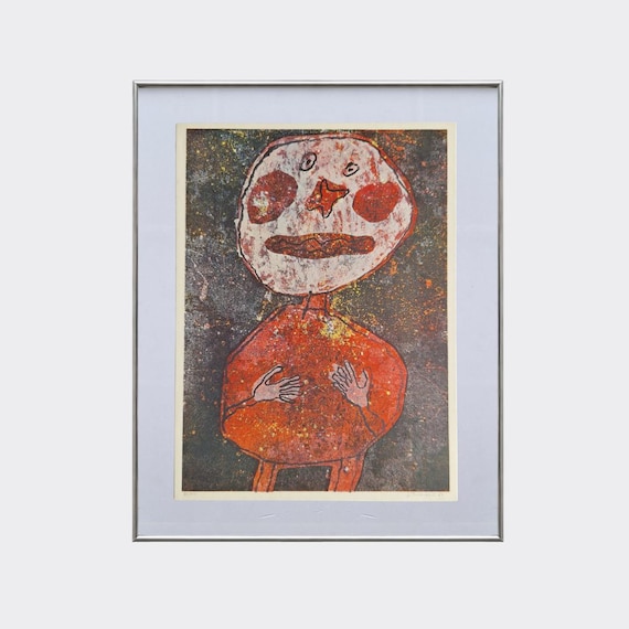 RUPA No.36 — Personnage au costume rouge (Figure in Red) | Jean Dubuffet | Framed Vintage Art Print | Color Litograph Reproduction
