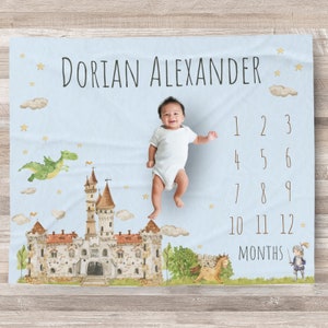 Custom Fairy Tale Milestone Blanket Personalized Baby blanket Growth tracker baby shower gift New Mom Gift Mother&#39;s day Baby Tracker gift