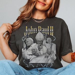John Paul II Retro 90s Shirt, St John Paul II Shirt, Saint JPII shirt, Catholic Gift, Confirmation gift, Catholic men&#39;s shirt, Saint shirt