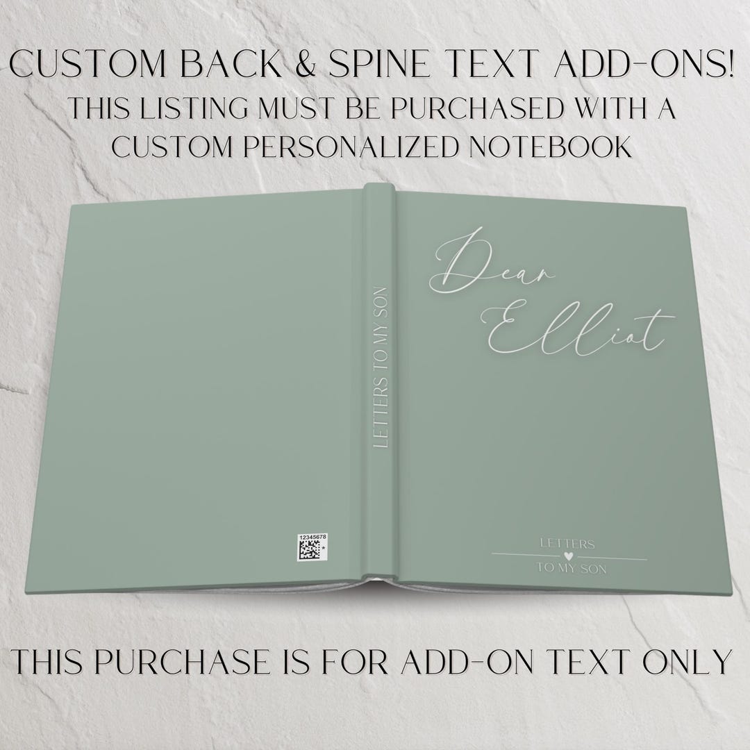 Add-on Custom Spine and Back Cover Text for Personalized Journal ...